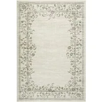 GarveeMore Veloursteppich Waschbarer Vintage Teppich Designteppich Läufer mit floraler Bordüre, Moderner Kurzflor, rutschfest, pflegeleicht & schmutzabweisend