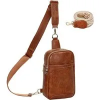 M-Diamant Umhängetasche Kompakte Crossbody Brusttasche mit Wechselgurt Leichte Schultertasche, Praktische Fächeraufteilung