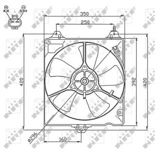 NRF K?hlerl?fter Steckergeh?use oval 2-polig Toyota Avensis T22 2,0