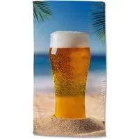 good morning Strandtuch Beer, Velours (Packung, 1-St), Mikrofaser, Velours, Strandtuch, saugfähig, 100x180, bier, Bierchen