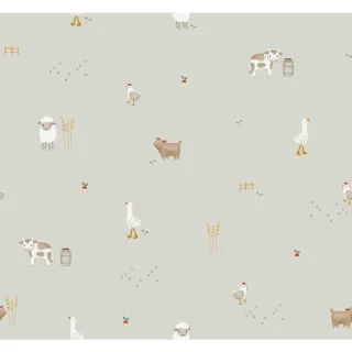 Little Dutch Vliestapete, Grün, Papier, Kunststoff, Tiere, Rechteckig, 52x1 cm, FSC Mix, Tapeten & Wandverkleidungen