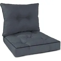Aspero Sitzauflage Set Stuhl- und Rückenkissen 50x50 cm & 50x40 cm, Gepolsterte Outdoor Kissen Set mit Steppung