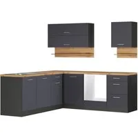 KOCHSTATION Winkelküche KS-Milan, Stellbreite 220/220 cm, viel Stauraum, wahlweise mit E-Geräten