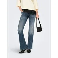 ONLY Bootcut-Jeans ONLBLUSH MID WAIST FLARED DNM REA1099 mit dezentem Used-Look