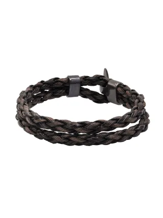 Steuer Modeschmuck Armband Kunstleder braun geflochten