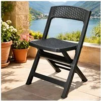 Progarden Klappstuhl Balkonstuhl Terrassenstuhl Anthrazit Kunststoff 76x48x47cm (Stück, 1 St), UV-Beständig, Robust, Wetterfest, Made in Italy, Hochwertig