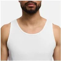 cfab Unterhemd Cotton Herren Unterhemd - 2er Pack-Weiß-L