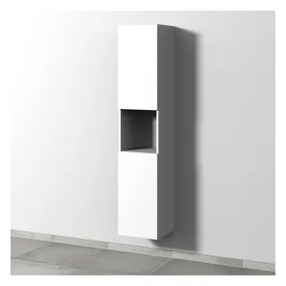 Sanipa 3way Hochschrank mit 2 Türen und 1 offenem Fach, Weiß-Soft SM11443