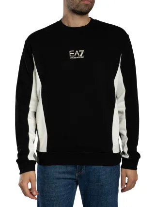 EA7 Logo-Sweatshirt, Schwarz