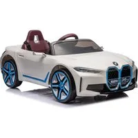 AUKWIK Elektro-Kinderauto Lizenziertes BMW I4 Elektrofahrzeug mit Fernbedienung, für Kinder ab 3, mit USB, MP3, Bluetooth, LED-Lichter, Stoßdämpfendes System, gutes Geschenk