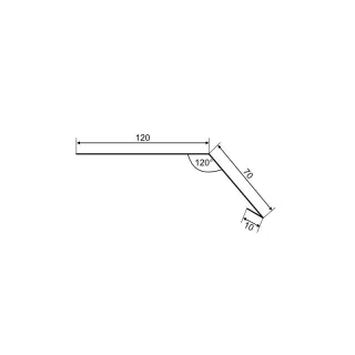Traufenblech | 120 x 70 x 2000 mm | Innenwinkel 120°
