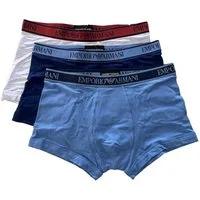 Emporio Armani Trunk 4F717 Stretch Cotton (Packung, 3-St., 3er-Pack) Herren Unterhose kurzes Bein mit Logobund