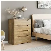 HOMECHO Kommode, Sideboard mit 4 Schubladen Schubladenschrank aus Holz