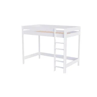 Lukdom Hochbett, Weiß, Holzwerkstoff, 90x180 cm, Kinder- & Jugendzimmer, Kindermöbel, Kinderbetten, Hochbetten