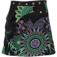 Guru-Shop Minirock Wickelrock, kurzer Goa Rock, Cacheur, Minirock.. alternative Bekleidung