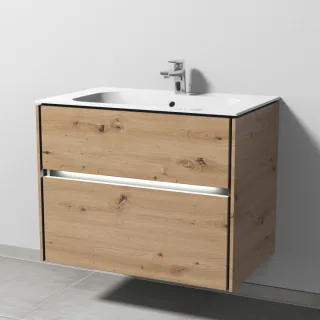 Sanipa Twiga Keramik-Set Finion mit 2 Auszügen und LED-Beleuchtung, Eiche Natural-Touch, SL27085 SL27085