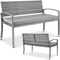 TLGREEN Gartenbank 2-Sitzer Rattan-Sofa mit Kissen (Komfortable Gartenlouge aus Wettersicherem PE-Rattan, Stabiler Metallrahmen, Terrassenmöbel Set für Außenbereich), Outdoor Sofa für Garten/Terrasse/Balkon