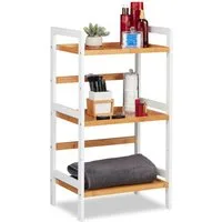 relaxdays Badregal Bambus weiß und natur, 3