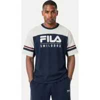 Smilodox T-Shirt Rovigo Herren, FILA Oversize Shirt, Baumwolle, für Gym & Streetwear FILA Kollaboration, Urban Style, Boxy Fit, Gymwear