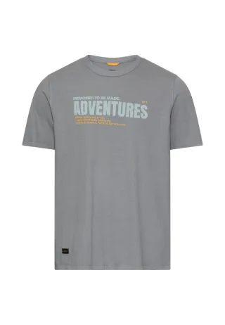 camel active - T-Shirt mit Frontprint grau - Gr. - L