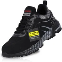ELIWORX S1 PL Schuh mit Stahlkappe, Atmungsaktives Mesh - Arbeitsschuhe Herren Sicherheitsschuh Durchtrittsichere Zwischensohle aus Kevlar, besonders rutschhemmend
