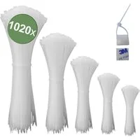 Quadrios Kabelbinder Kabelbinder Set inkl Klebesockeln 30-10 cm 1020 tlg 23CA240 UV-stabilisiert