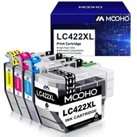 MOOHO 4er Druckerpatronen für Brother LC422XL LC 422 XL Tintenpatrone (MFC-J6590DW MFC-J6940DW MFC-J5340DW MFC-J5345DW, MFC-J5740DW MFC-J6540DW MFC-J6540DWE MFC-J5340DWE Ecopro)
