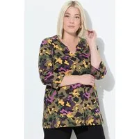 Ulla Popken Longshirt Shirt A-Linie Tunika-Ausschnitt 3/4-Arm