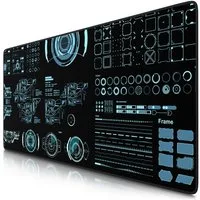 Titanwolf Gaming Mauspad XXL Speed Mousepad 900 x 400 x 3 mm, Schreibtischauflage, abwaschbar, rutschfeste Rückseite, Geschwindigkeit & Präzision, HUD Future