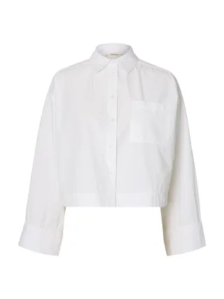 selected women - SLWASTHA LS CROPPED BOXY SHIRT NOOS Weiß - Gr. - 40