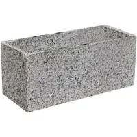 Dehner Blumenkasten Pflanztrog, 80 x 40 x 40 cm, Granit, grau