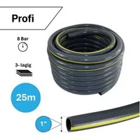 APD Schlauchtechnik Gartenschlauch Gartenschlauch Grau 1 Zoll 25 m 3-lagig verstärkt knickfest