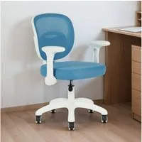 IDIMEX Schreibtischstuhl AMELIA, ergonomischer Kinder Bürostuhl höhenverstellbar mit Armlehnen Blau