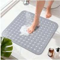 Forrlite Antirutschmatte Rutschfeste Duschmatte 53x53 cm, schimmelresistent & hautfreundlich, Duschmatte rutschfest, schimmelresistente Antirutschmatte Dusche Duscheinlage rutschfest mit Saugnäpfen 100% BPA-frei, maschinenwaschbar, für Dusche und Bad