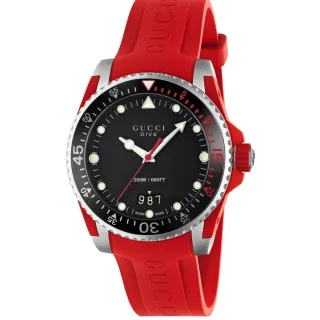 Gucci YA136309 Tauchen schwarzes Zifferblatt Silikon Herrenuhr