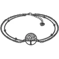 SERASAR Fußkette Fußkettchen aus Sterlingsilber [Life] (Classic, elegant, casual, 1-tlg), Women's Life Anklet in 925 Sterling Silver with 18k Gold Plating