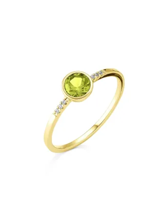 Orolino Ring Gold 585 mit 6x Brillant zus. 0,025ct. und Peridot