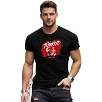 RMK T-Shirt Herren Shirt Rundhals Basic Fußball Turkiye 100% Baumwolle