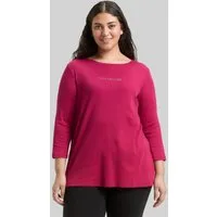 TOM TAILOR PLUS 3/4-Arm-Shirt T-Shirt Plus Size - Slim Fit Langarmshirt mit Glitzer-Logo