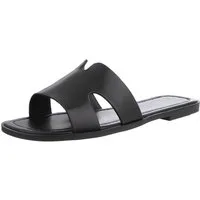 Ital-Design Komfortable Sandalen für Alltag und Freizeit Pantolette (89322911) Blockabsatz Pantoletten in Schwarz