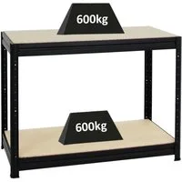 PROREGAL® Werkbank Höhenverstellbare Werkbank DINO, HxBxT 90x120-160x60cm, Grau, Höhenverstellbare Werktisch Arbeitstisch Arbeitsbank Werkstatt Keller