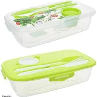 Neuetischkultur Lunchbox Frischhaltedose mit Besteck 2 Stück Easylunch, Kunststoff, (2-tlg., 2 Dosen mit Deckel und Besteck in 2 verschiedenen Farben), Lunchbox Salatbox To Go