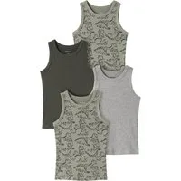 Name It Unterhemd NKMTANK für Jungen mit Streifen im 4er-Pack (Packung, 4-St) gestreift, casual, regular fit, Baumwollmischung, Rundhals