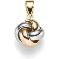 Schmuck Krone Kettenanhänger Anhänger Knoten 10,5x17mm, 585 Gold tricolor, Gold 585