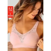 petite fleur by Lascana Entlastungs-BH (Packung, 2 Stück) ohne Bügel, Baumwoll-Qualität, Packung– auch ideal für große Größen