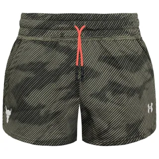 Under Armor Project Rock Womens Green Fleece gedruckte Shorts