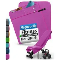 NirvanaShape Sporthandtuch Fitness-Handtuch mit Magnet-Clip, Mikrofaser Sporthandtuch, Microfaser, 2x Reißverschlusstaschen & Funktionaler Geräteüberzug, Ultra-Saugfähig