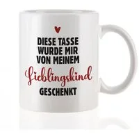 Herz & Heim Tasse "Lieblingskind" für Mama oder Papa als lustiges Geschenk, Keramik, mit Aufdruck