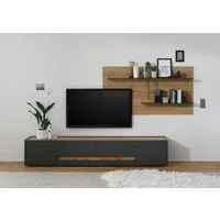 Home affaire Wohnwand City/Giron, moderne Anbauwand, Komplettset in vielen Farben verfügbar, (Set, 2-St), enthält ein Lowboard & ein Wandboard
