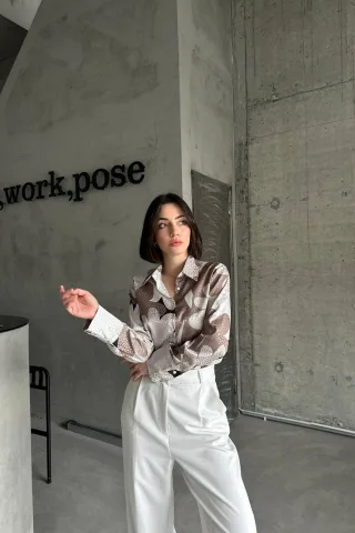 Geometrisches Muster Button-Up Hemd